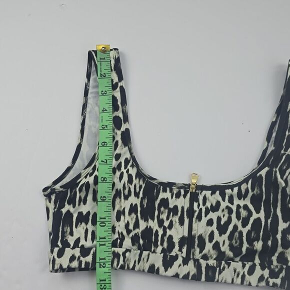 Varley Animal Print Bikini Top‎ Front Zipper Size Large - Picture 8 of 8